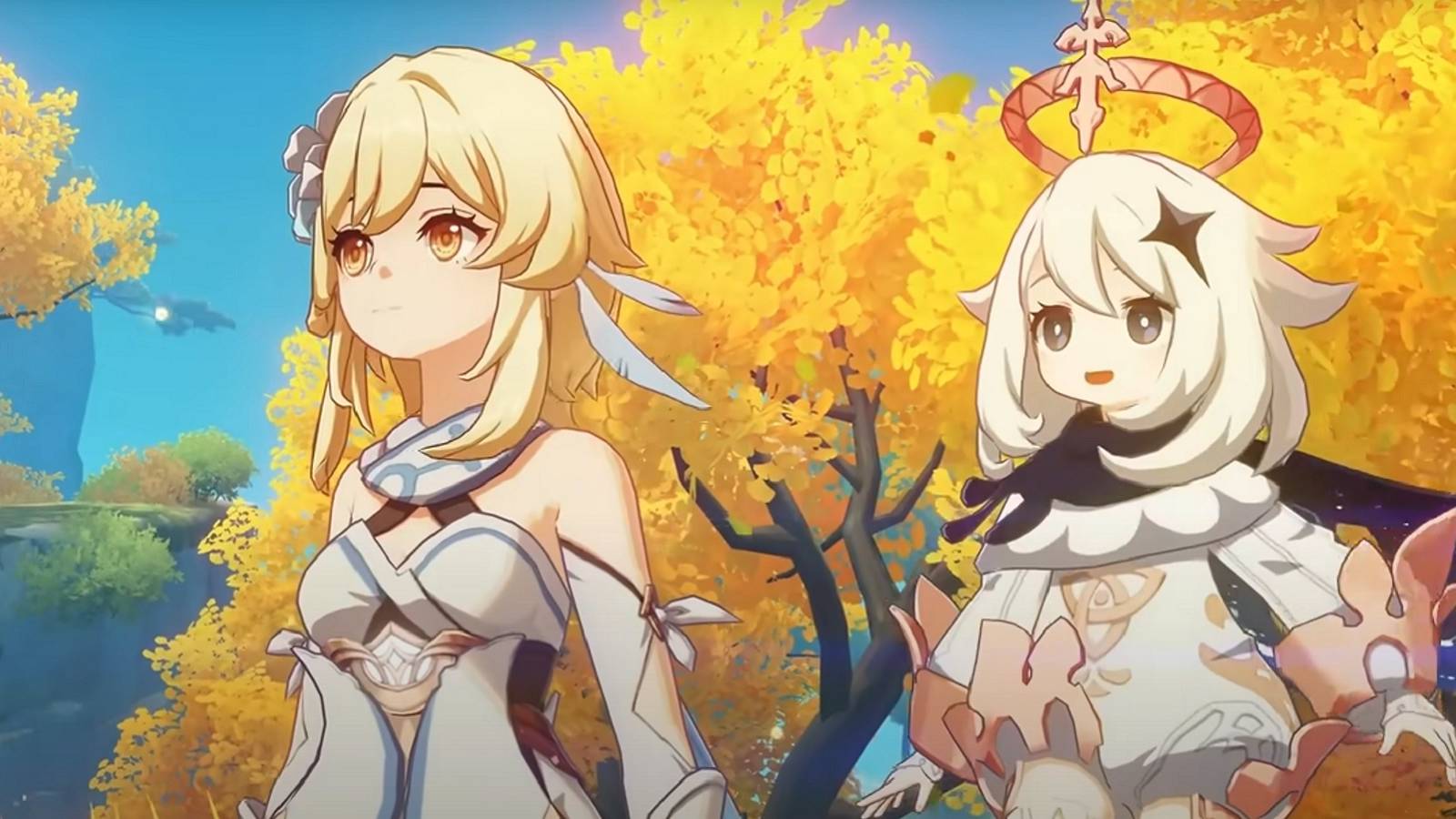 genshin impact traveler and paimon