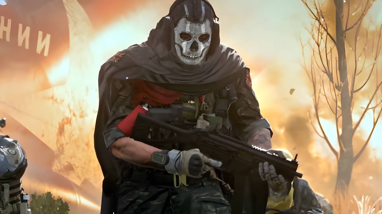 Ghost carrying a rifle in Call of Duty Modern Warfare 2