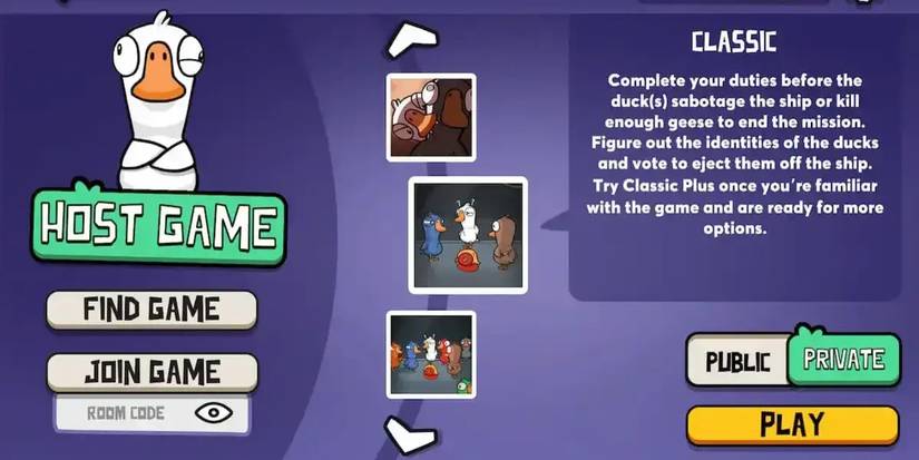 The Goose Goose Duck title screen