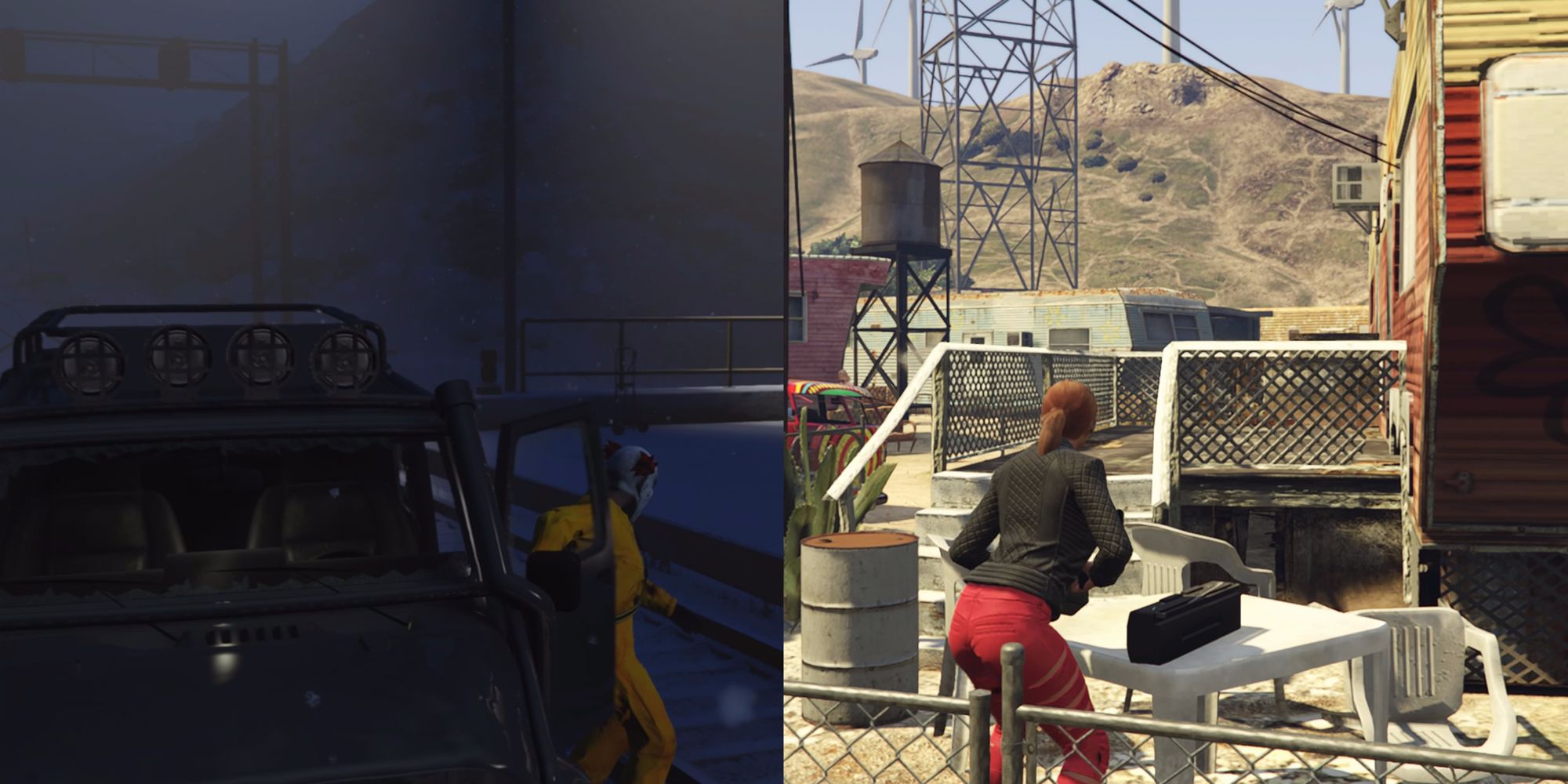 Grand theft atuo online split image gameplay