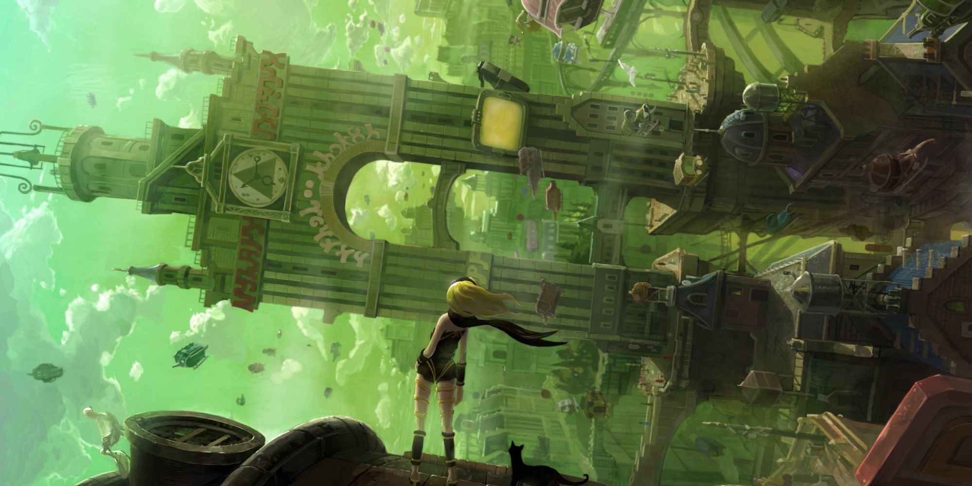 Kat shifting gravity in Gravity Rush