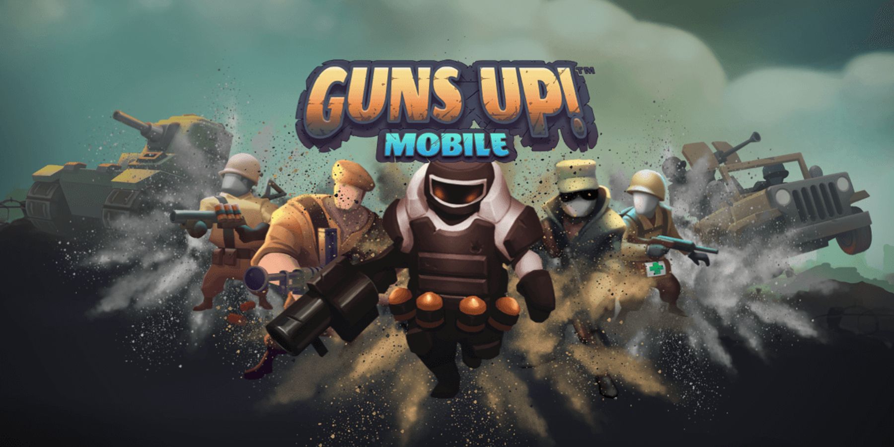 A promotional image for the mobile game Guns Up! Mobile.