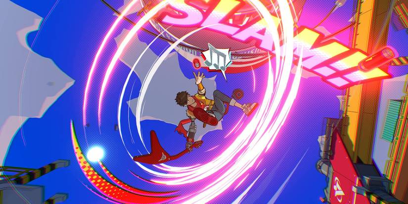 hi fi rush player doing a sping attack 