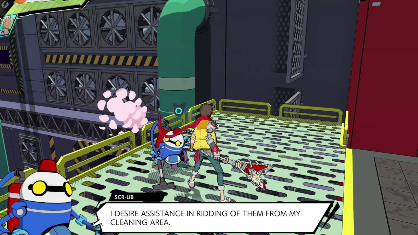 hi fi rush scrub pigeons scattered