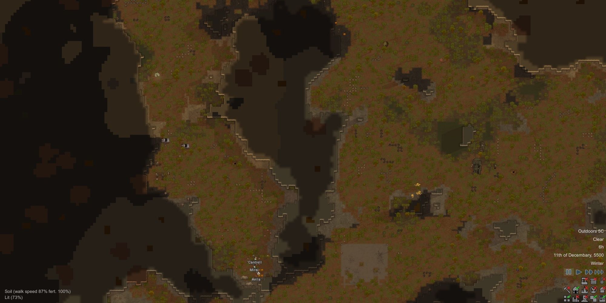 RimWorld map tile of the hill to die on seed