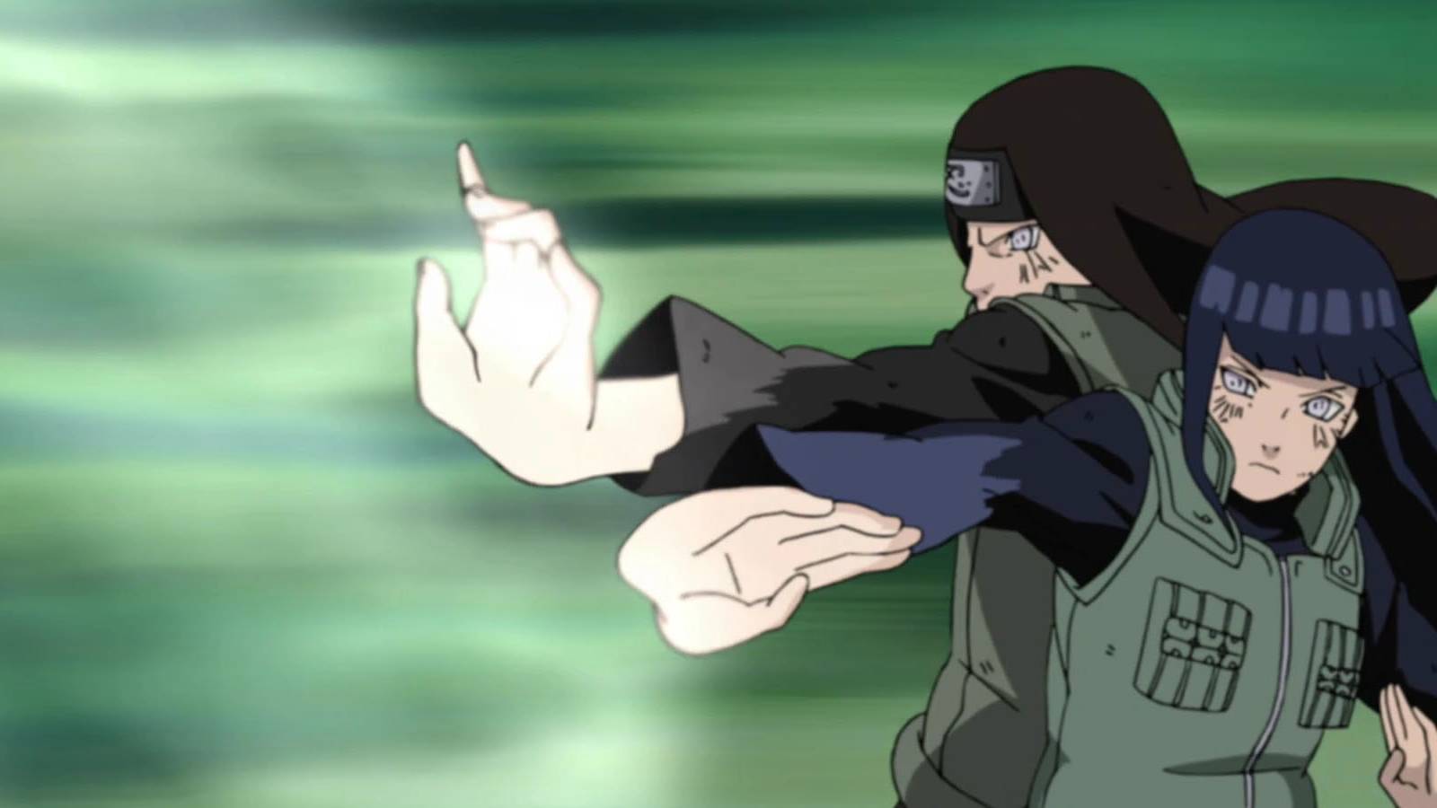 Hinata and Neji using Byakugan