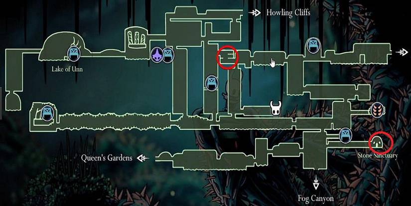 Hollow Knight - Mask Shard In Greenpath Map Location