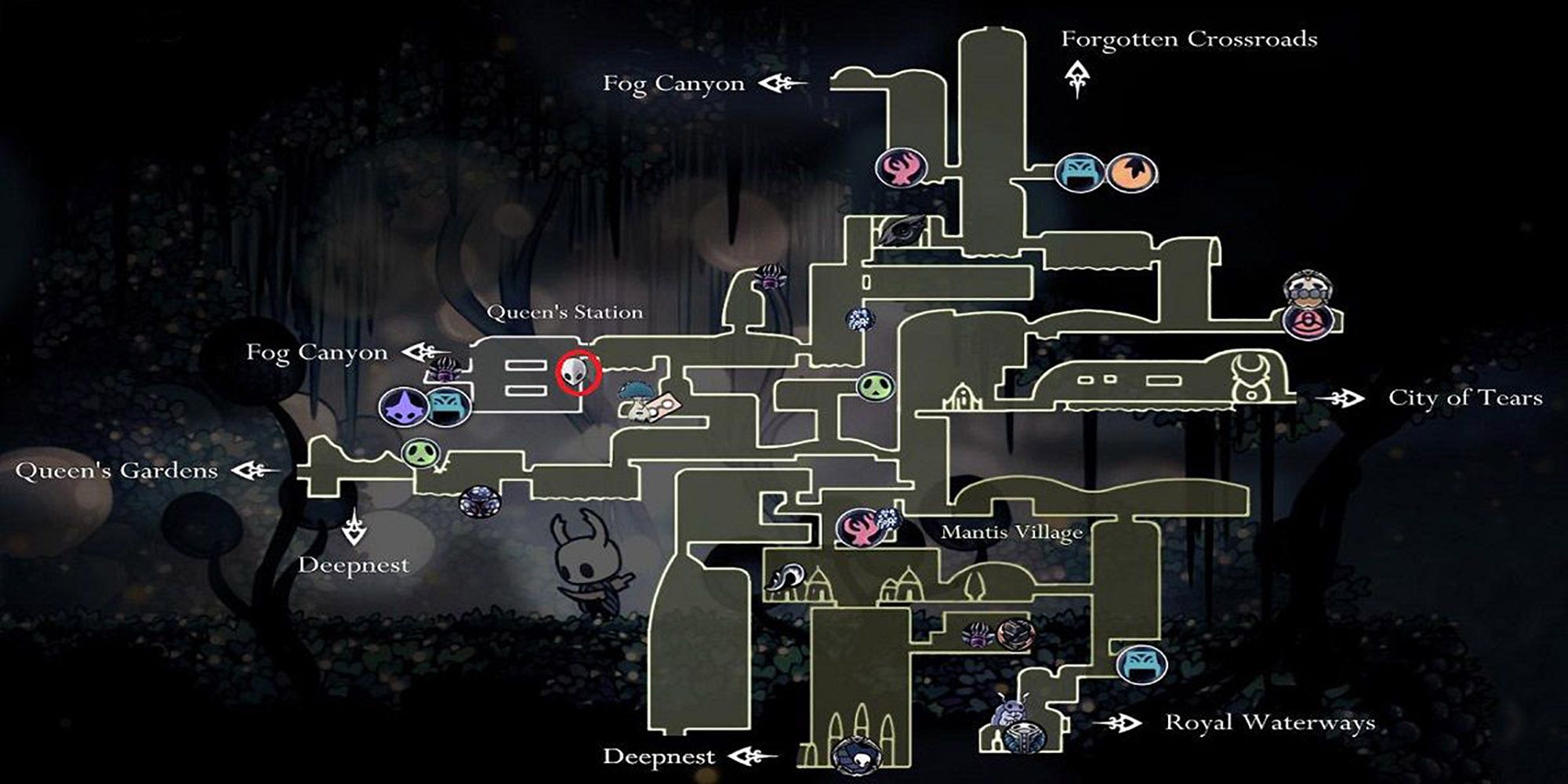 Hollow Knight - Mask Shard In The Fungal Wastes Map Location