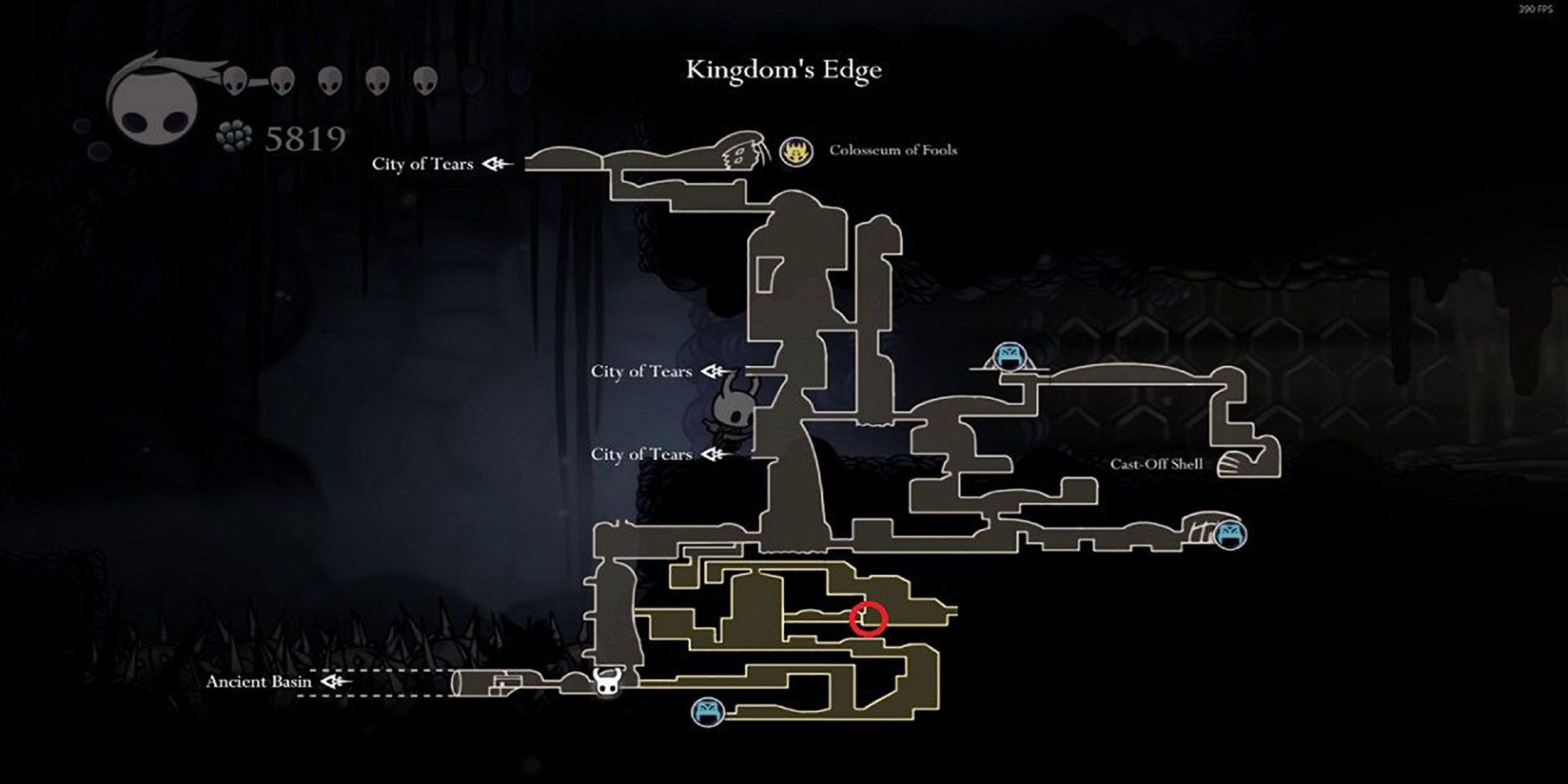 Hollow Knight - The Hive Mask Shard Location On Map