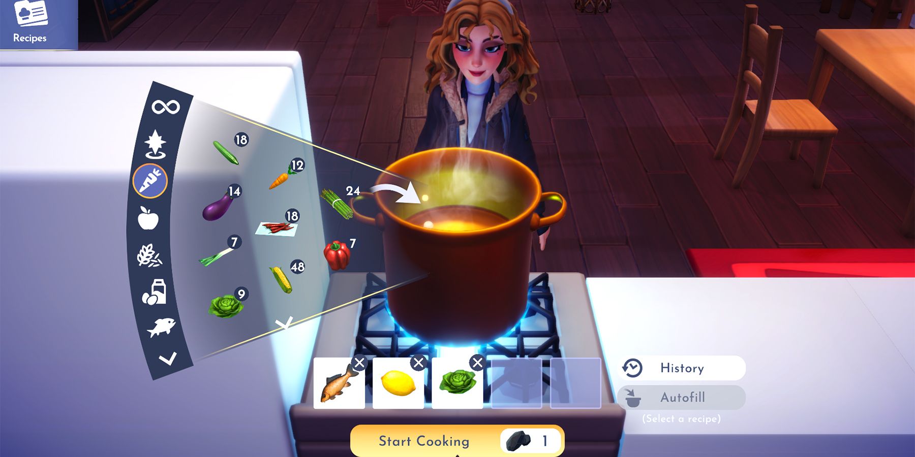 how to make carp salad in disney dreamlight valley