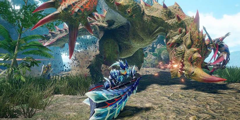 Hunters gathering around a monster