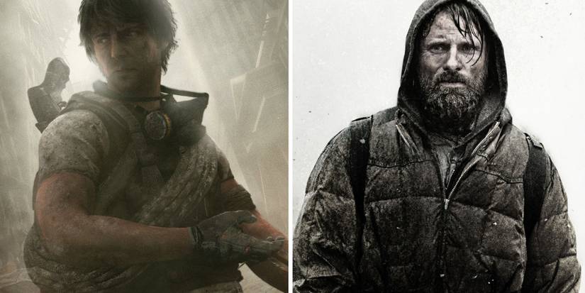 I Am Alive unnamed man and poster of The Road 