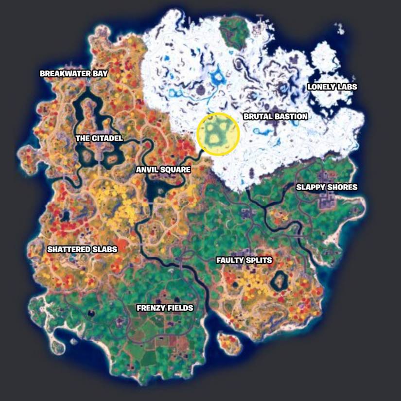 marked icy islets on map