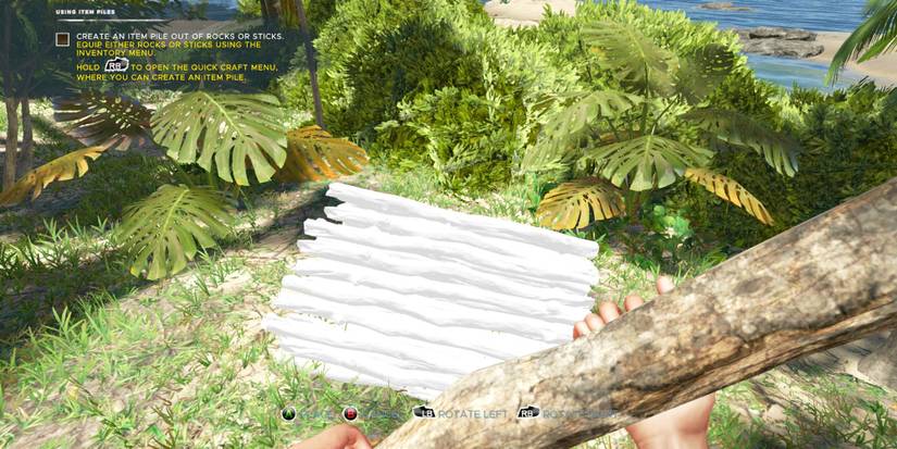 Making an item pile Stranded Deep