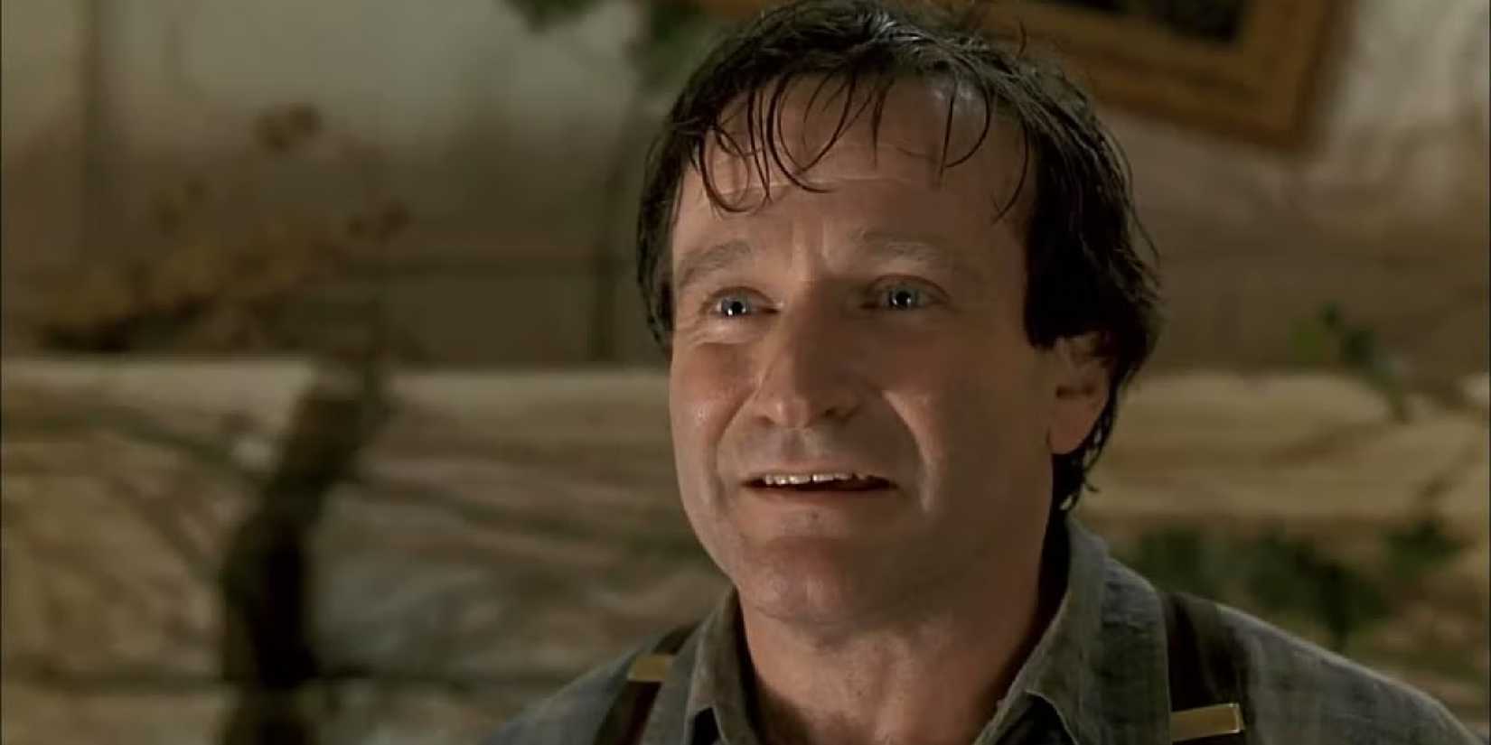 Alan Parrish from Jumanji, soaked through but still with a vindictive smile on his features.