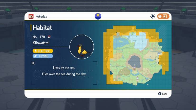 kilowattrel habitat pokemon scarlet violet