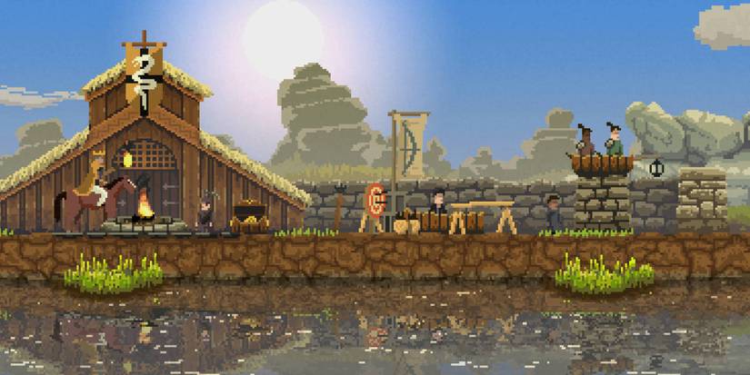 The King is by the river overseeing the kingdom's civilians