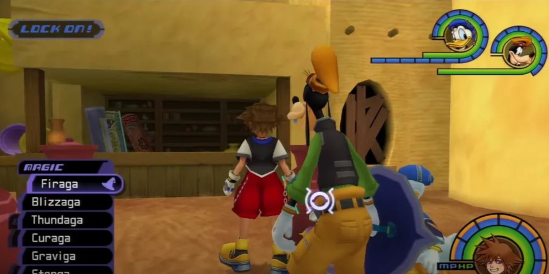Kingdom Hearts Sora, Goofy and Donald in the pot room