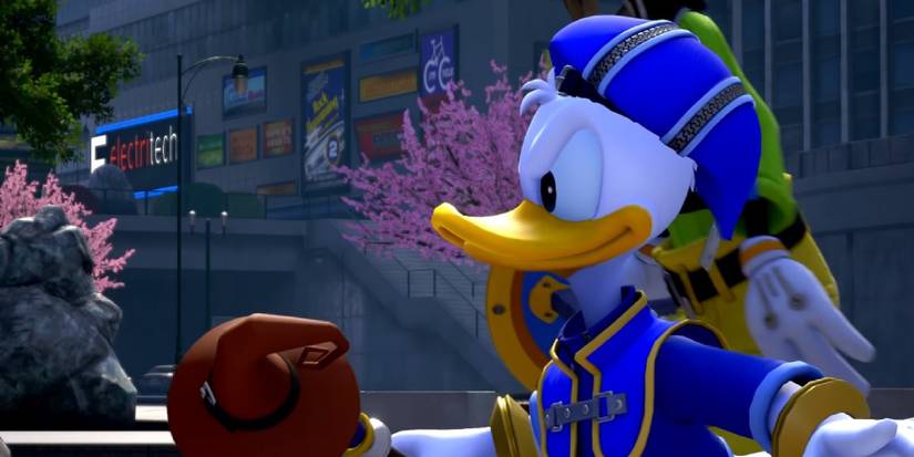 Donald Duck from Disney, shown in his magicians garb in Kingdom Hearts