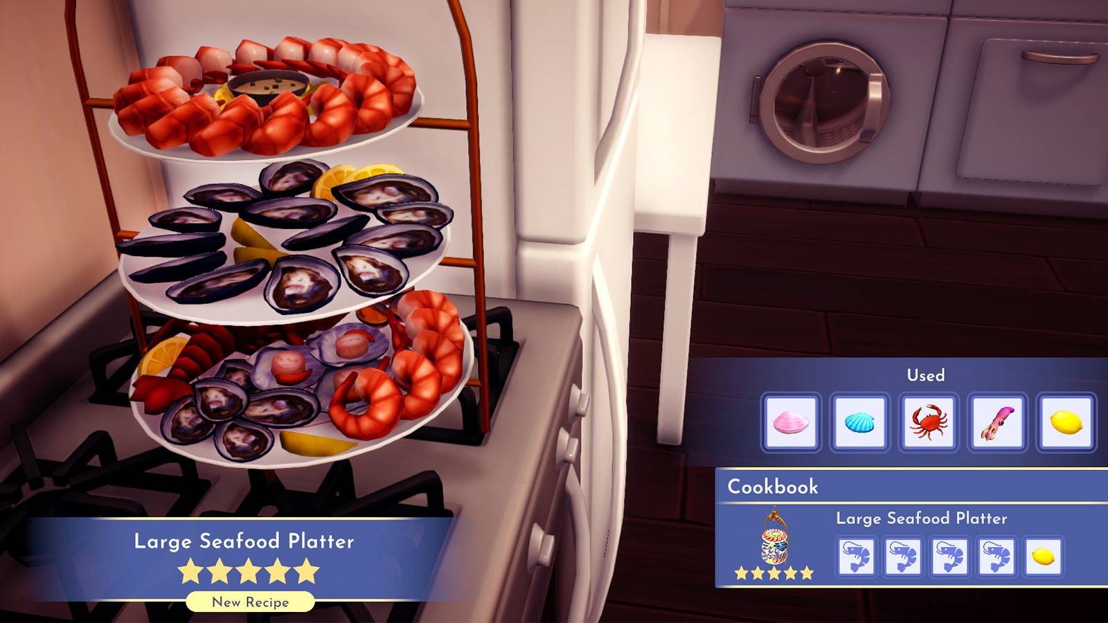 large seafood platter in disney dreamlight valley