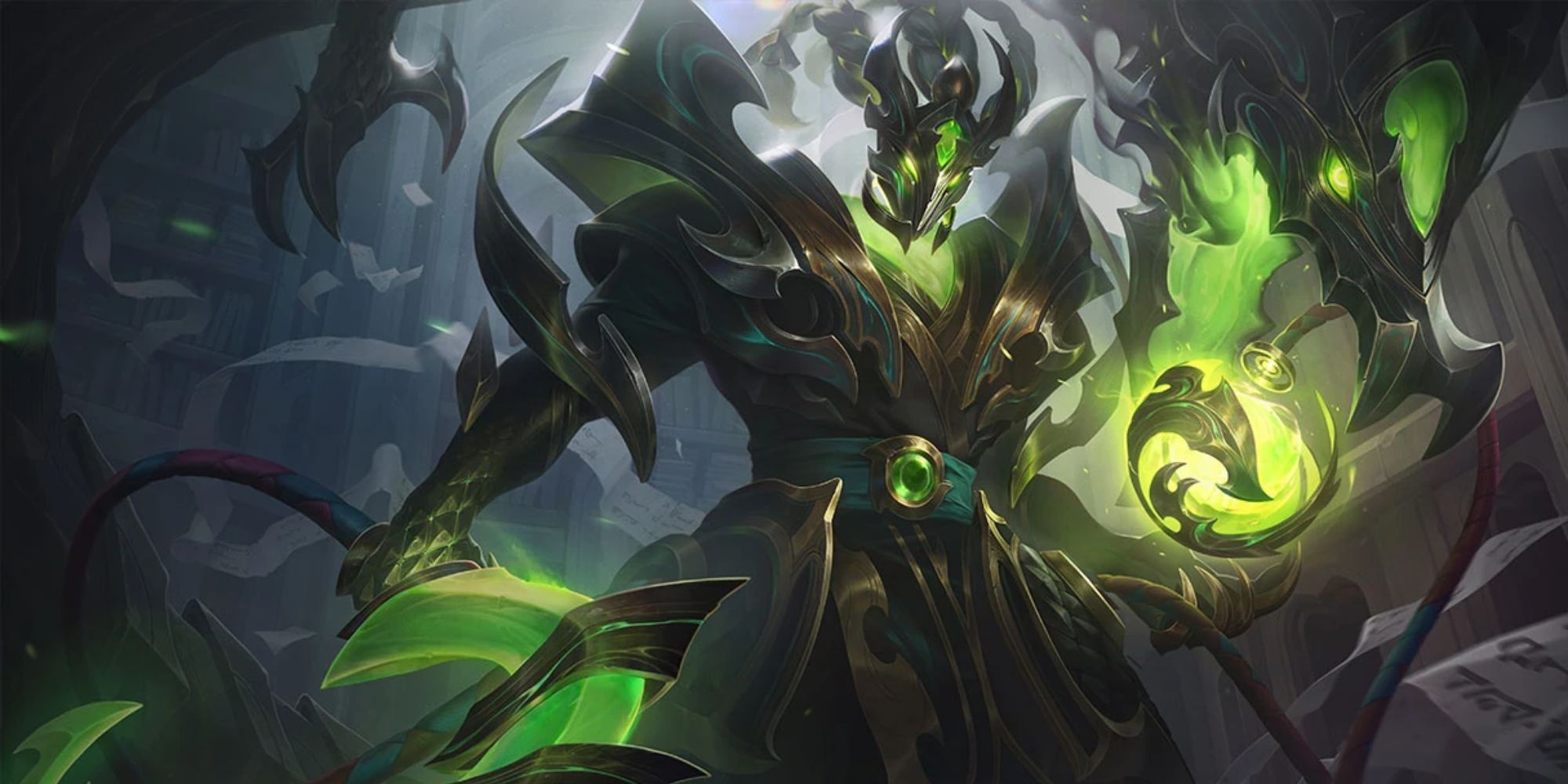 League of Legends Steel Dragon Thresh Splash Art