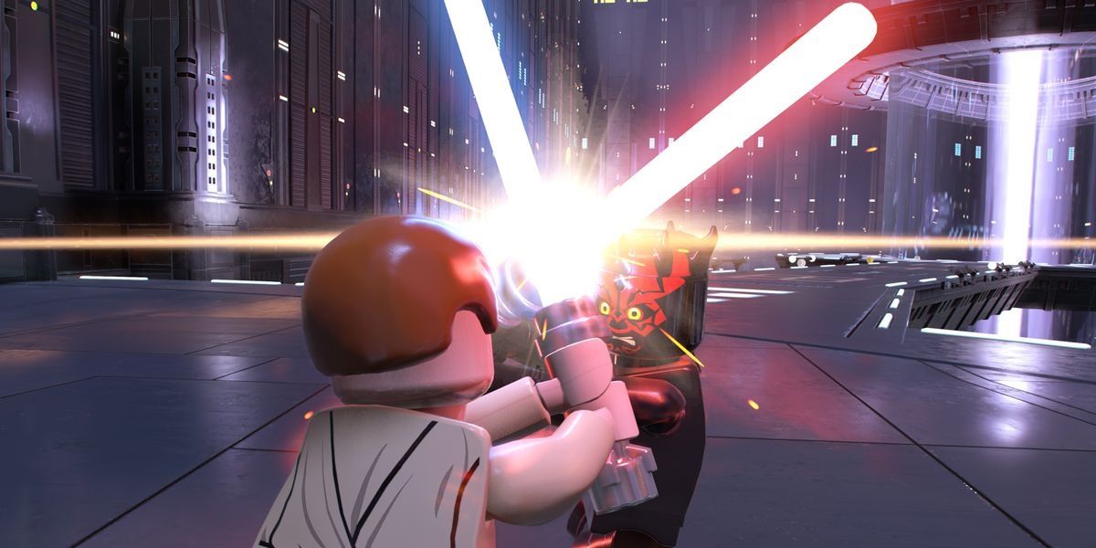 Lego Star Wars Skywalker Saga Obi won and Darth Maul fights