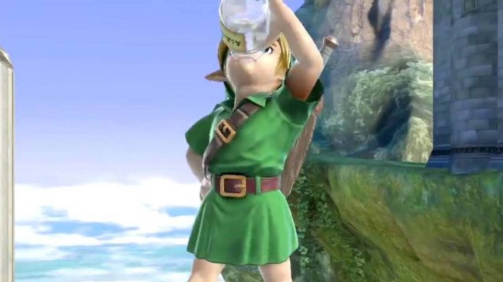 LinkDrinkingMilk_SuperSmashBrosMelee