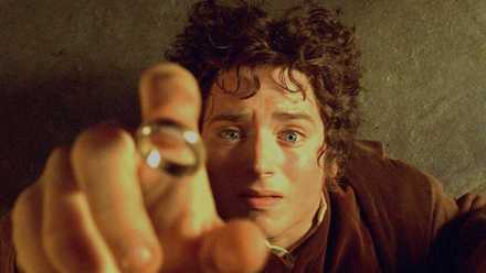 Frodo with the One Ring in Lord of the Rings