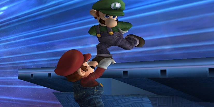 luigi taunting to spike mario