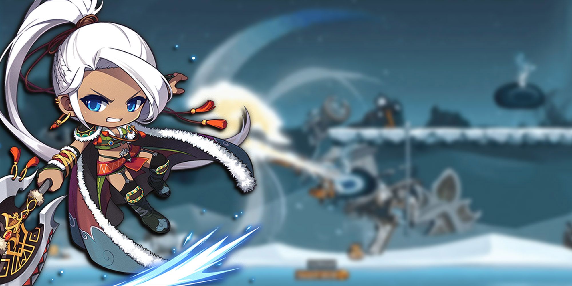 Maplestory - Aran Using Maha's Carnage Skill With PNG Of Aran On Top