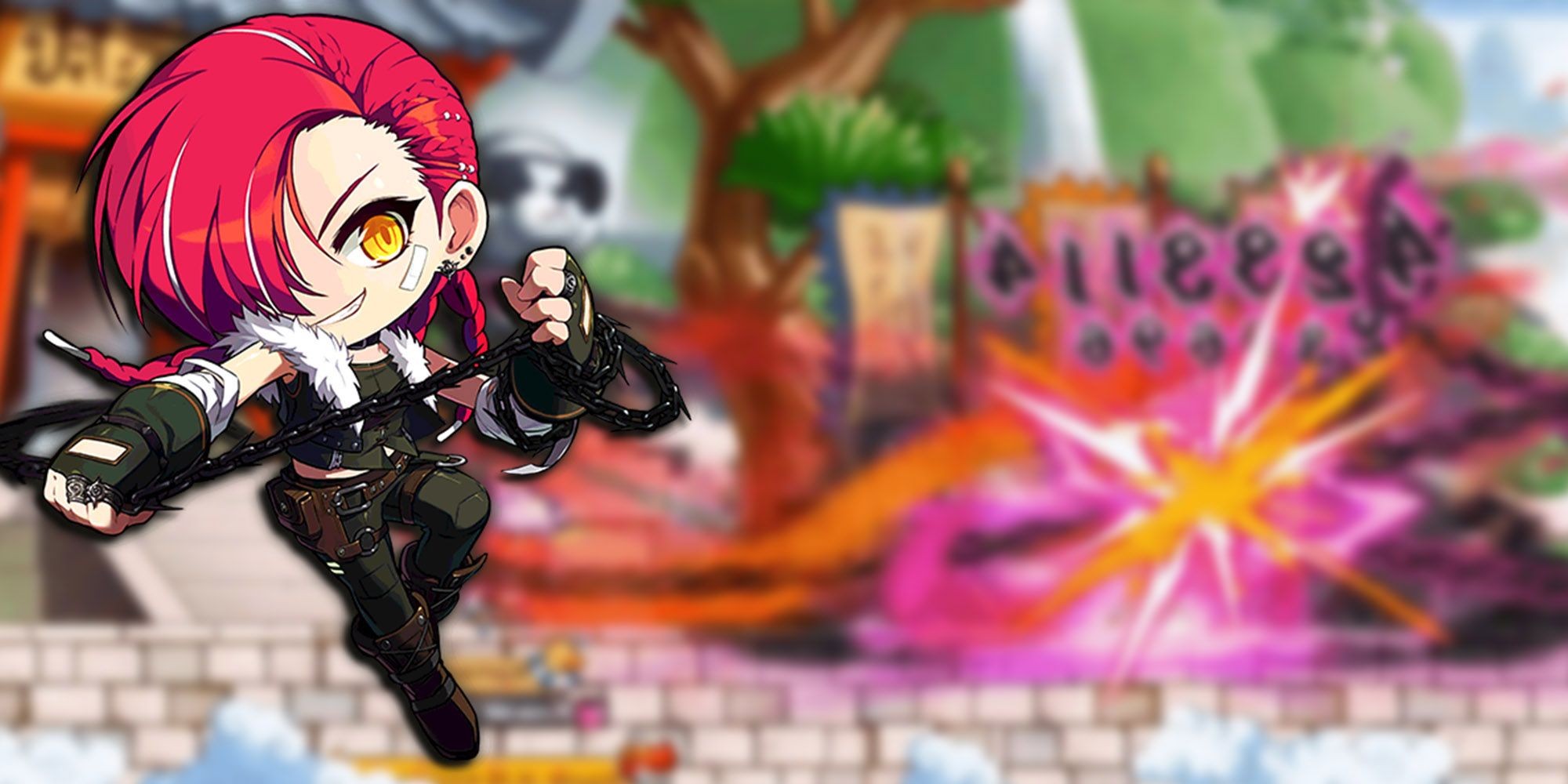Maplestory - Cadena Using Chain Arts Maelstrom Skill With Cadena PNG On Top