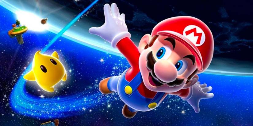 Mario flying Super Mario Galaxy