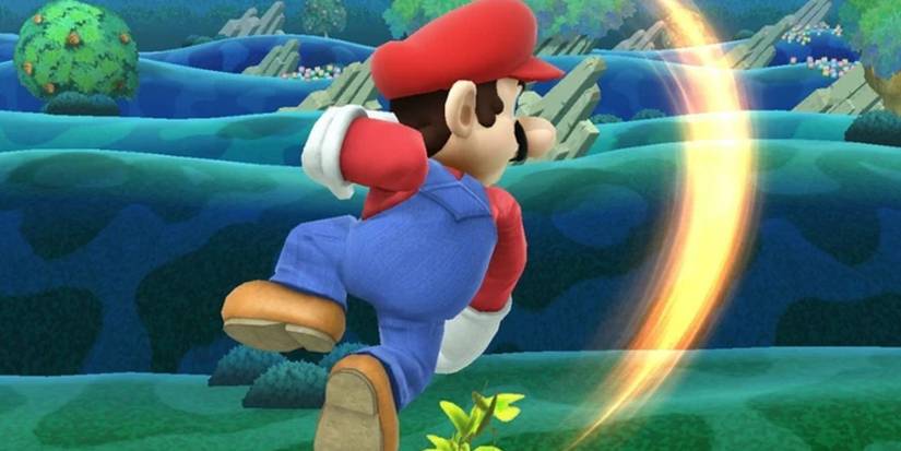mario using his forward air