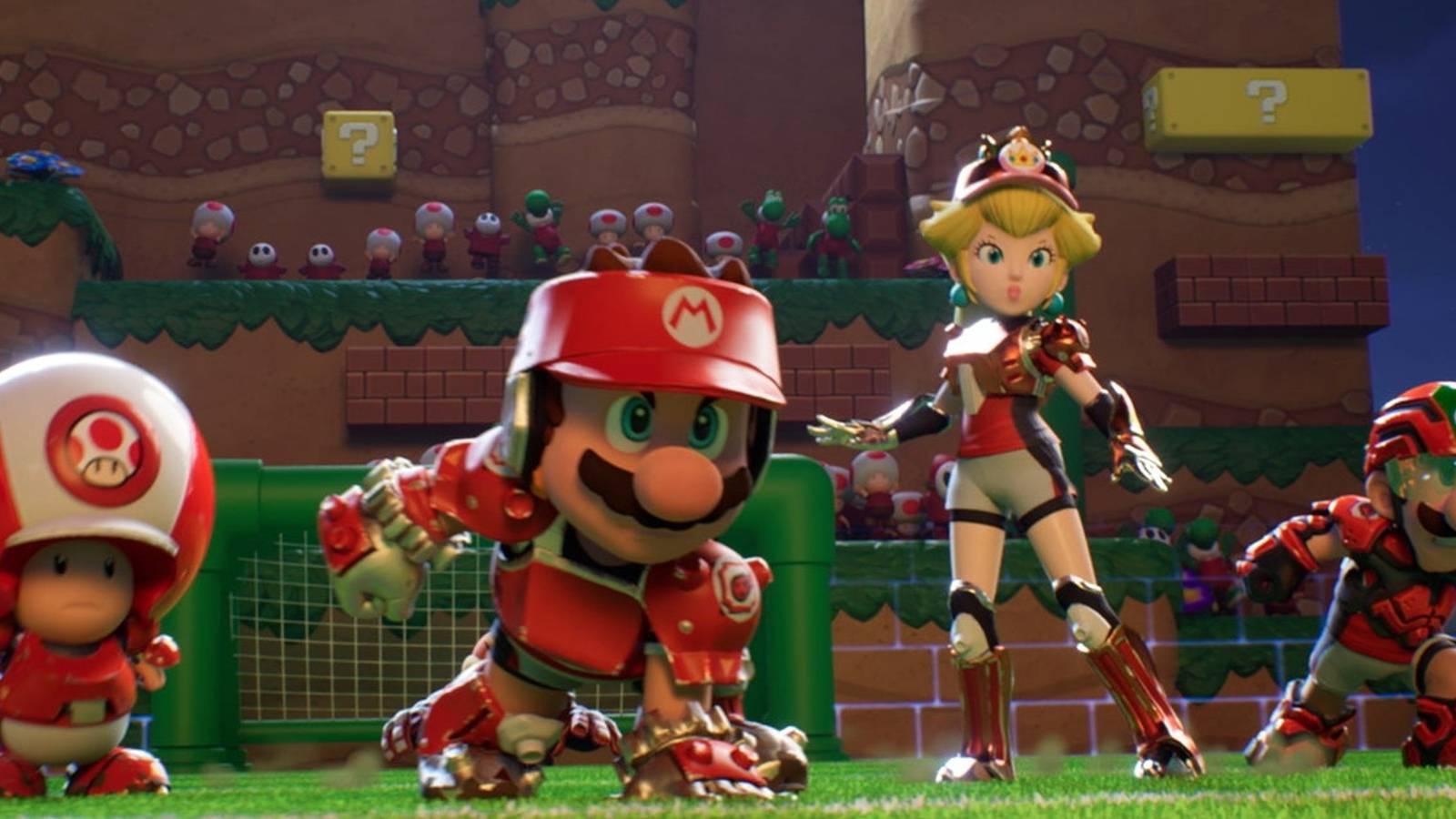 Mario Strikers Battle League Update Fixes Issue With Rainbow Colored Question Blocks