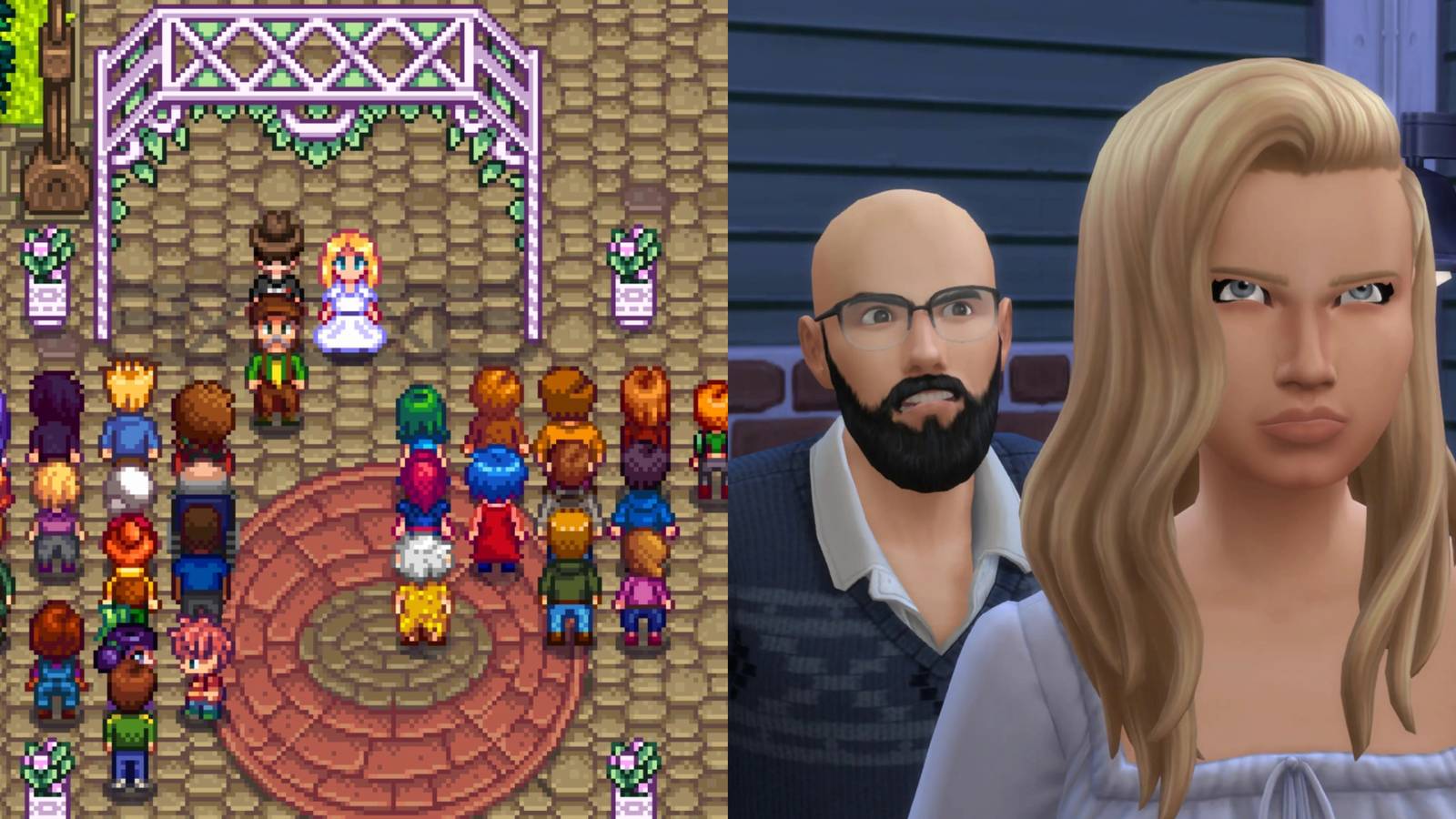 A stardew valley wedding and two angry sims