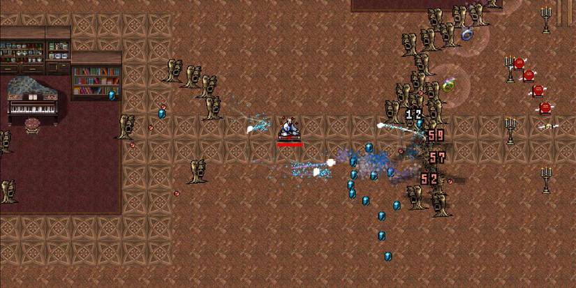 Menya in the Inlaid Library in Vampire Survivors