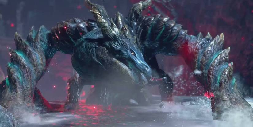 Gaismagorm emerging from an abyss in Monster Hunter Rise