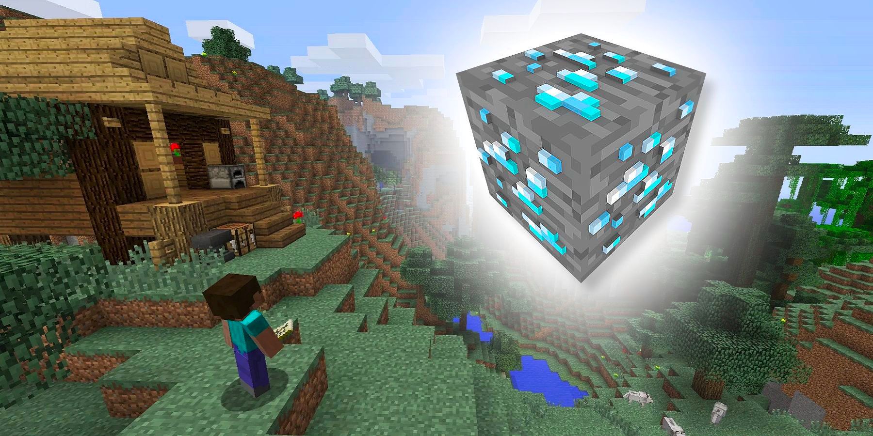 Minecraft Steve diamond block GR featured