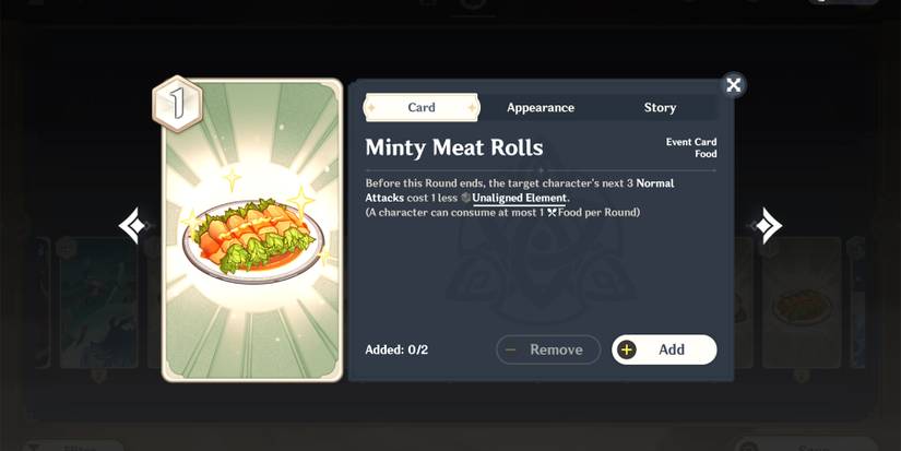 minty meat rolls tcg card in genshin impact