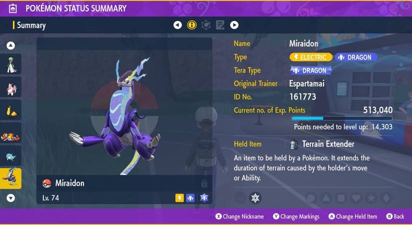 Miraidon Holding Terrain