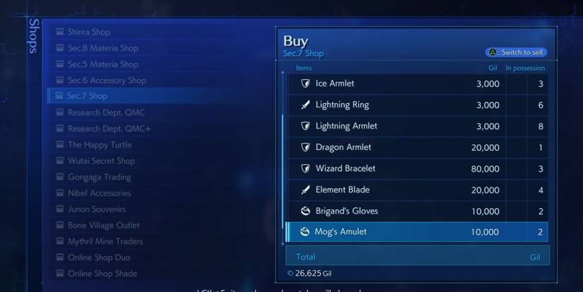 Mog's Amulet in Crisis Core: Final Fantasy 7 Reunion