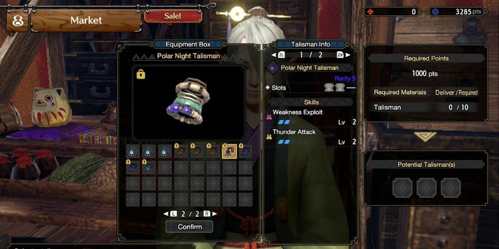 Monster hunter rise talisman crafting screen