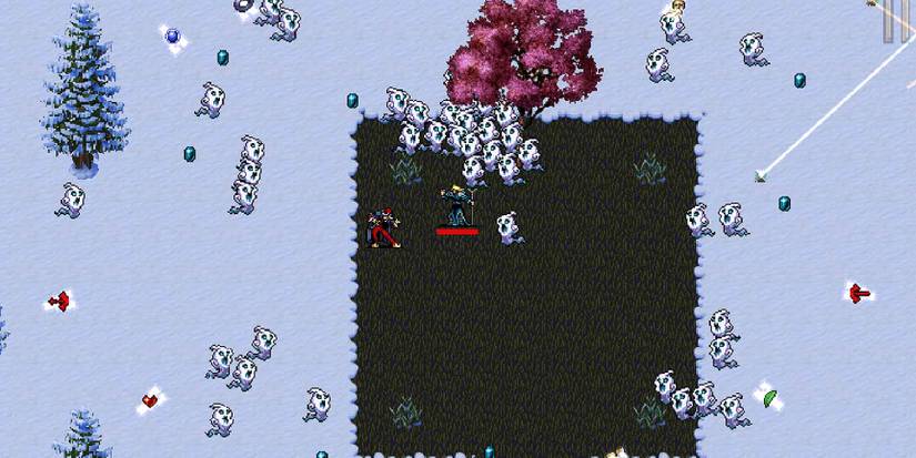 Beginning the Mt.Moonspell stage in Vampire Survivors