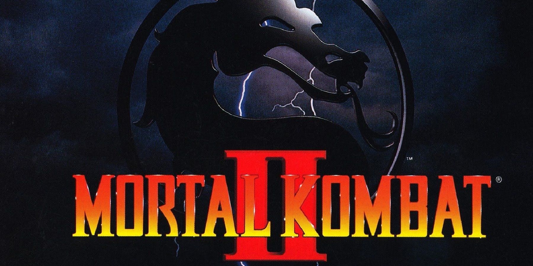 Mortalk Kombat 2 logo on a dark and stormy background.