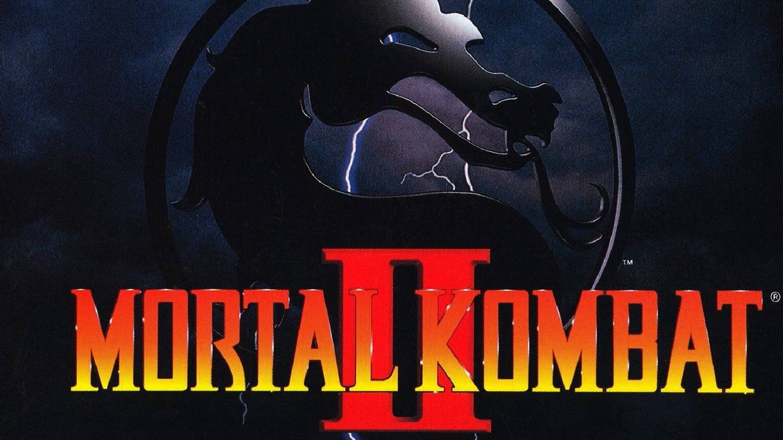 Mortalk Kombat 2 logo on a dark and stormy background.