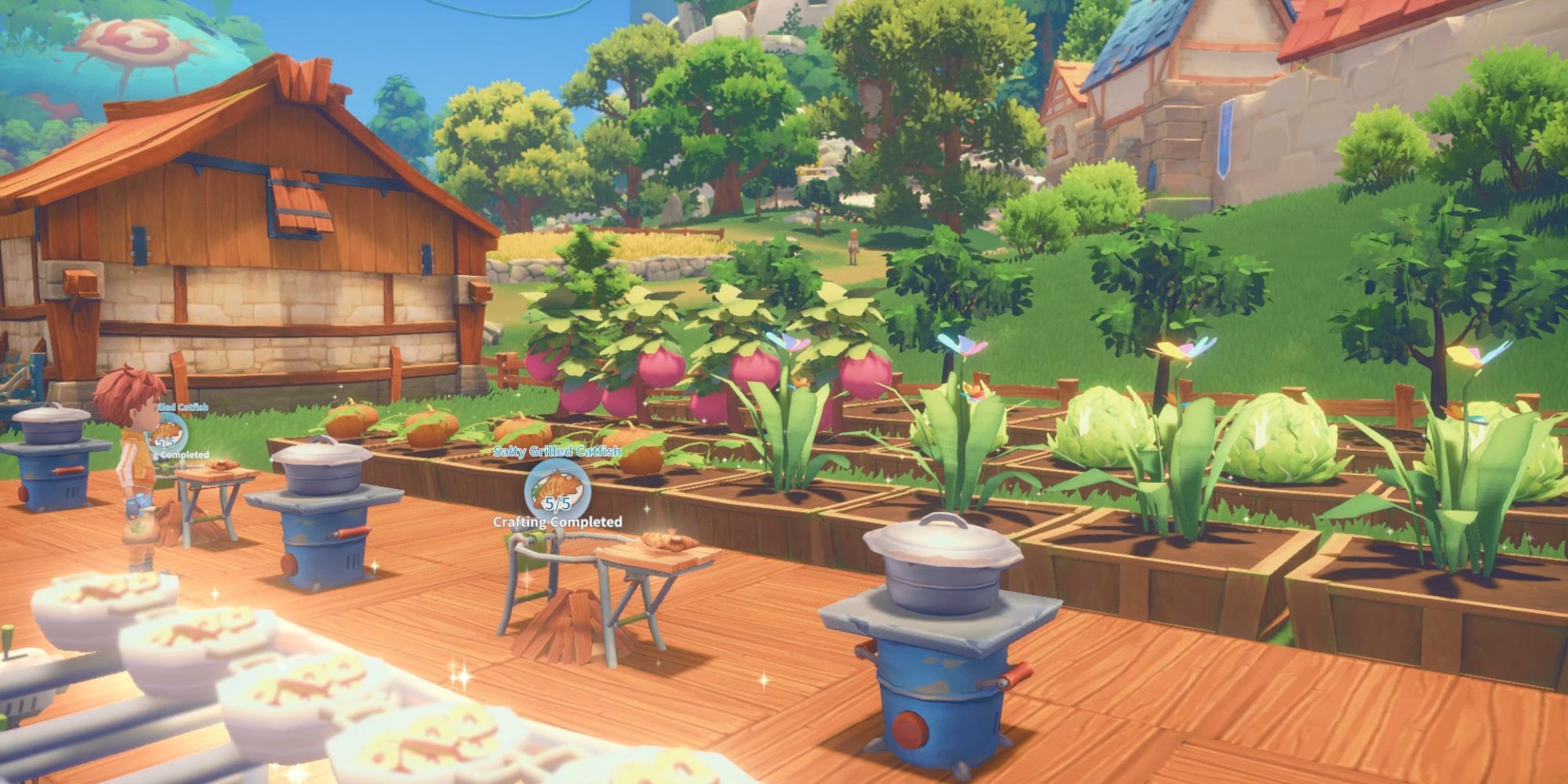 A player looking at their crops growing in My Time At Portia