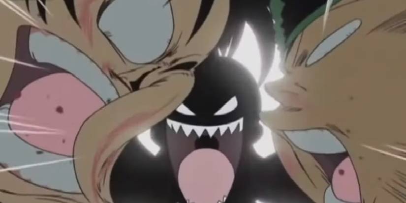 Nami interrupts Luffy and Zoro's duel in the One Piece anime