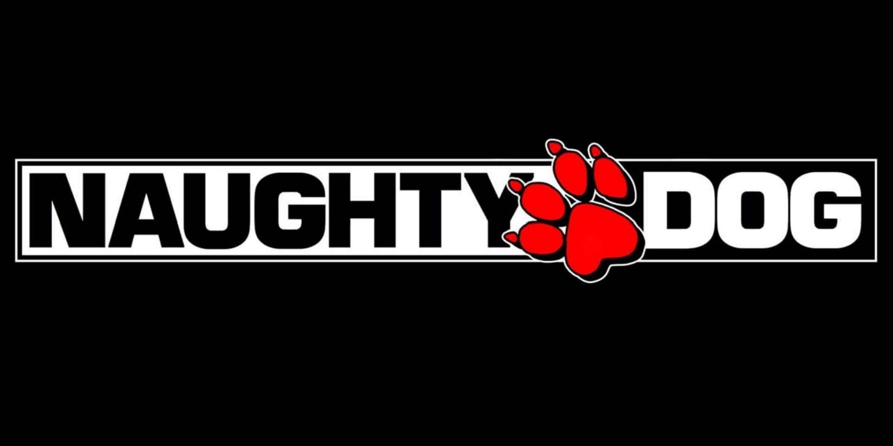 The Naughty Dog logo on a black background