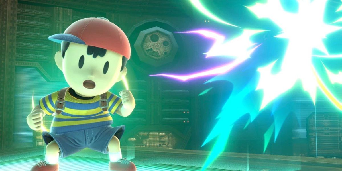 Ness uncleashing a psionic attack in Super Smash Bros