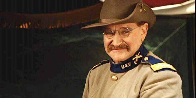 Robin Williams as Teddy Roosevelt from family comedy Night at the Museum
